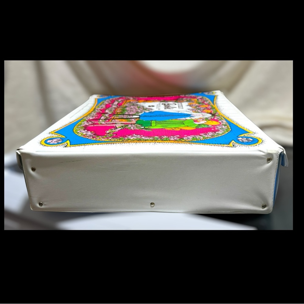 Vintage 1968 Mattel World of Barbie Double Doll Case #1007 Blue White Mod Flower - Picture 6 of 11